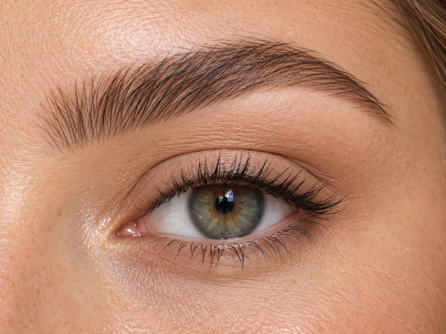 Shaped brows with a soft, natural arch